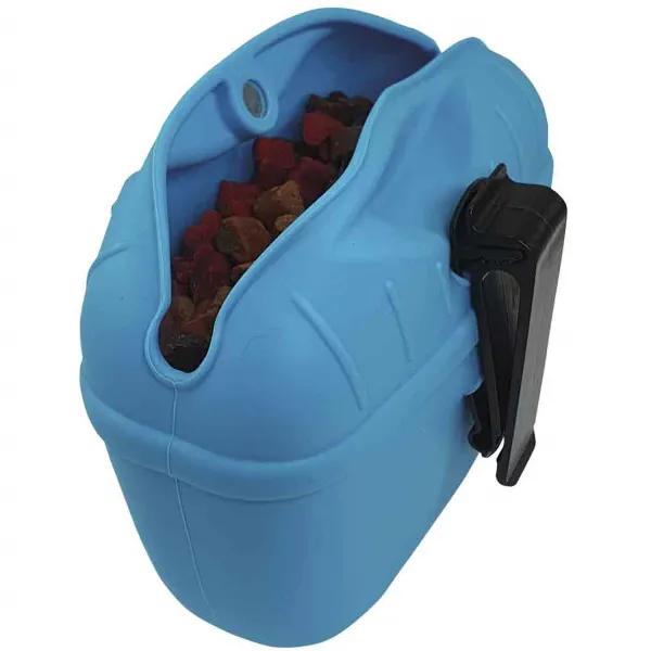 Nobby® Hunde Silikon Snackbeutel RIO Hellblau mit Gürtelclip 12,5 cm
