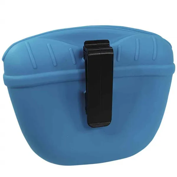 Nobby® Hunde Silikon Snackbeutel RIO Hellblau mit Gürtelclip 12,5 cm
