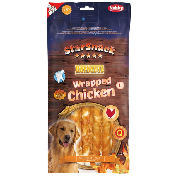 Nobby® Hunde StarSnack Barbecue Wrapped Chicken L 25 cm -  5er Pack