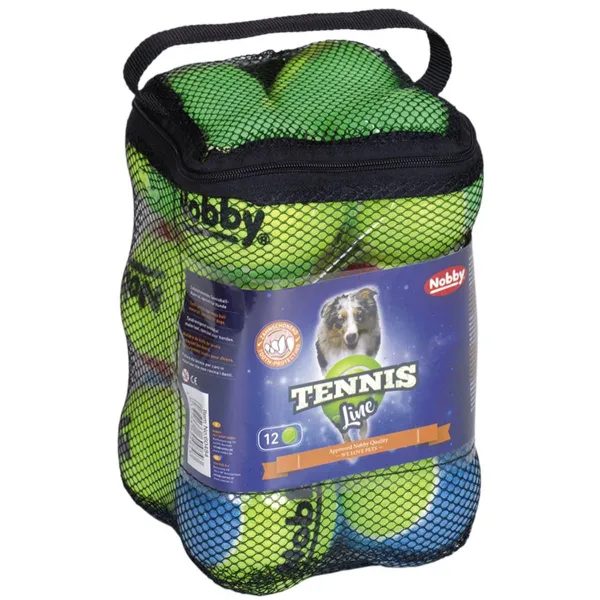 Nobby® Hunde Tennisball sortiert M 6,5 cm, 12er in Netztasche