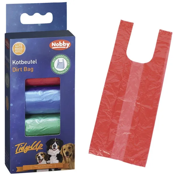 Nobby® Hunde TidyUp Kotbeutel mit Tragegriffen 4 Farben 4 Rollen á 15 Beutel Nobby® Hunde TidyUp Kotbeutel mit Tragegriffen 4 Farben 4 Rollen á 15 Beutel