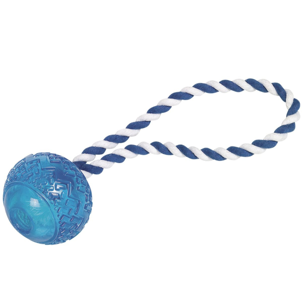 Nobby® Hunde TPR Ball mit Seil blau 26 cm