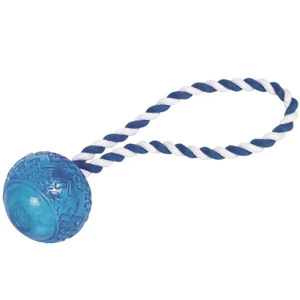 Nobby® Hunde TPR Ball mit Seil blau 26 cm