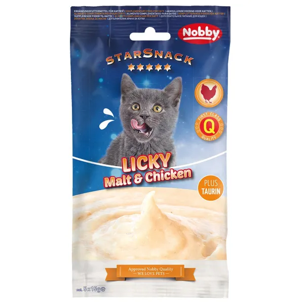 Nobby® Katzen StarSnack LICKY Malt & Chicken 5 x 15 g