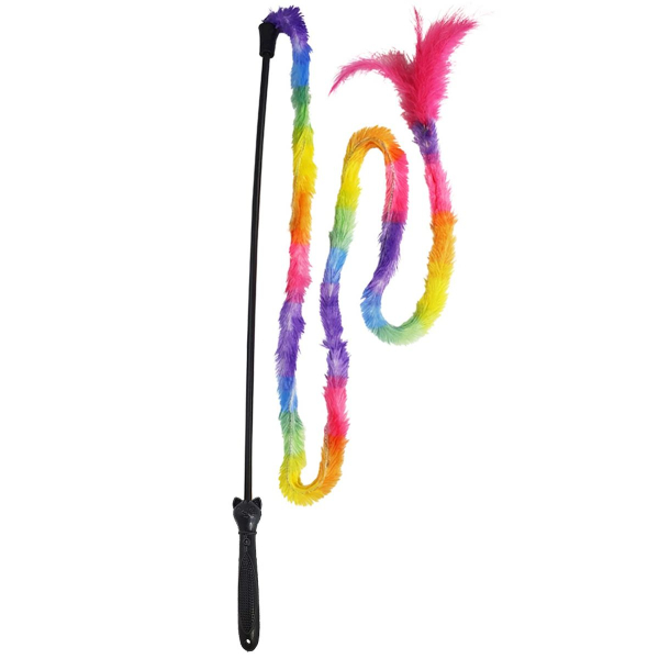 Nobby® Katzenwedel mit Plüsch und Feder Stab: 54 cm, Plüsch + Feder: 132 cm