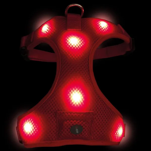 Nobby® LED-Geschirr Flash Mesh rot S