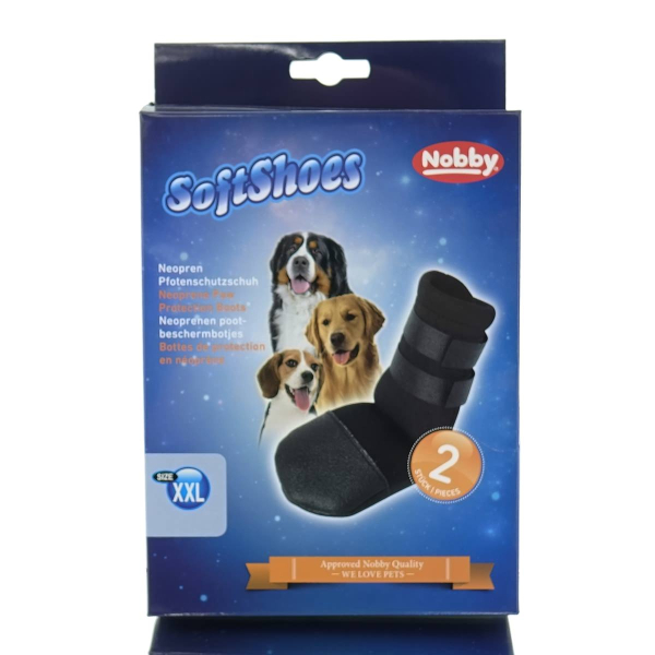 Nobby® Hunde SoftShoes Neopren Pfotenschutz-Schuh XXL Schwarz 21,5 cm - 2 Schuhe