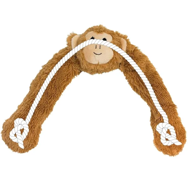 Nobby® Hunde Spielzeug Plüsch Affe Braun mit innenliegendem Seil 55 cm