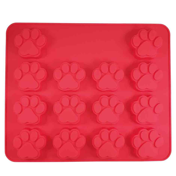Nobby® Hunde Backmatte PFOTE Rot 30 x 25 cm - Silikon