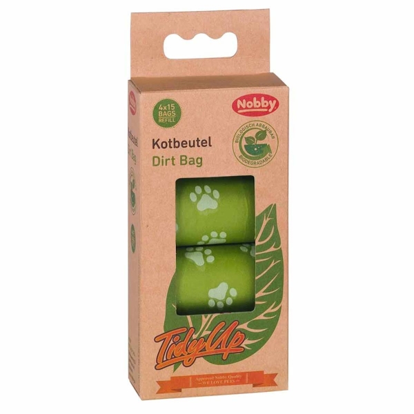 Nobby® Hunde TidyUp Kotbeutel Grün biologisch abbaubar 4 Rollen á 15 Beutel