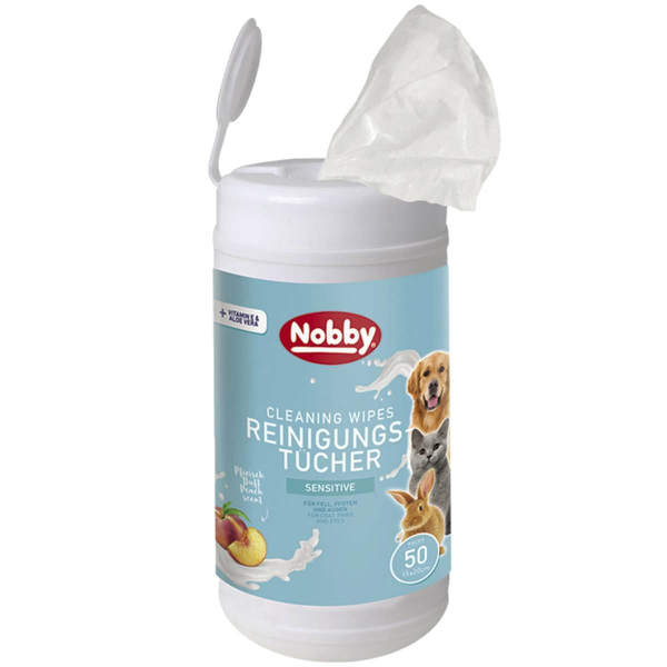 Nobby® Universal Reinigungstücher für Tiere 20 x 15 cm in Spenderdose - 50 Stück