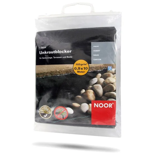 NOOR® Unkrautblocker für Gartenwege Terrassen & Beete - 0,9 x 10 Meter