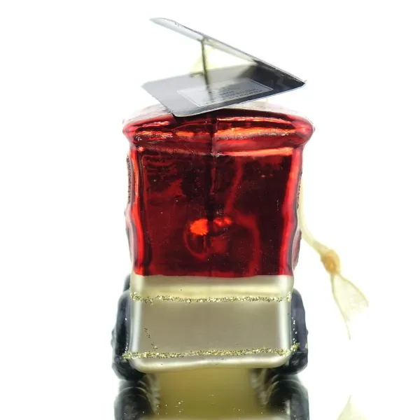 Nostalgie Weihnachtsanhänger Eisenbahn Rot 6 cm - Glas
