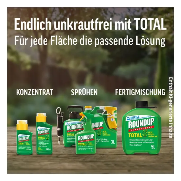Nur Amazon 2 x ROUNDUP® Unkrautfrei Total AF 1 Liter Artikel EAN 4062700832776