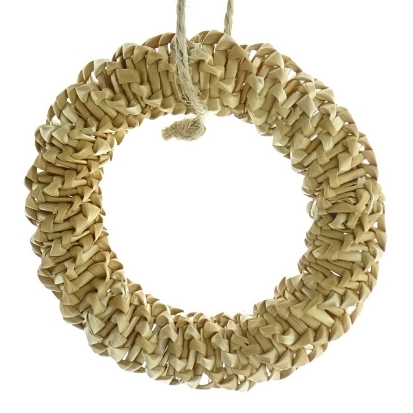 Ornament Strohring-Anhänger Natur Ø 9 cm