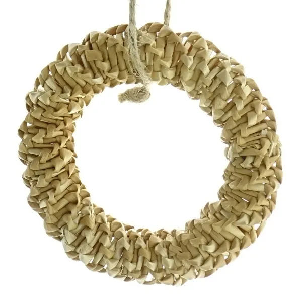 Ornament Strohring-Anhänger Natur Ø 9 cm