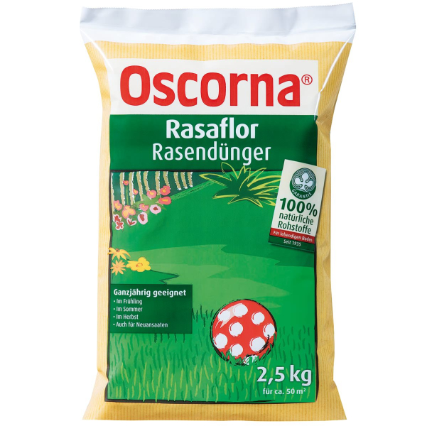 Oscorna® Rasaflor Rasendünger für ca. 50 m² - 2,5 kg