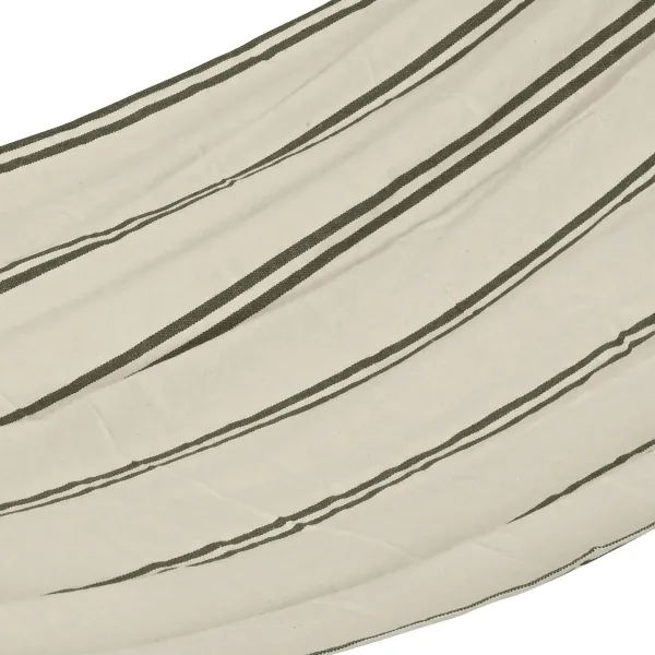 outdoor living Hängematte Wollweiß mit Grünen Streifen 200 x 100 cm - Polyester-Baumwolle