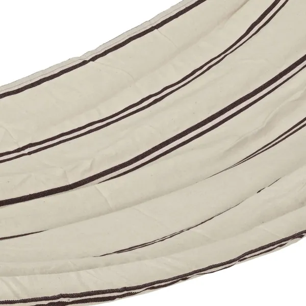 outdoor living Hängematte Wollweiß mit Lila Streifen 200 x 100 cm - Polyester-Baumwolle