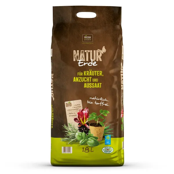 PATZER NATUR Erde BIO für Kräuter Anzucht & Aussaat torffrei - 10 Liter