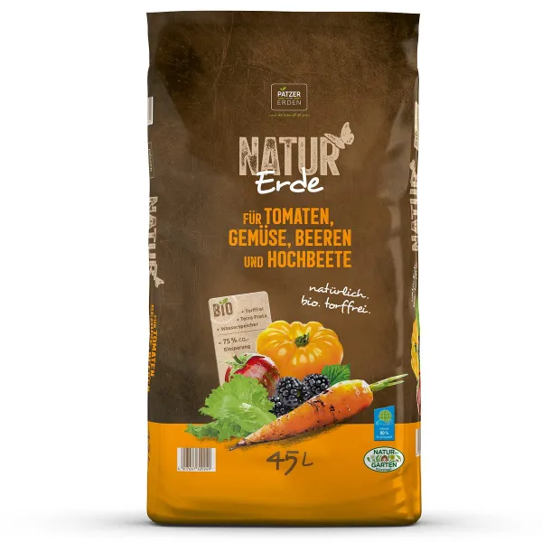 PATZER NATUR Erde BIO für Tomaten Gemüse Beeren & Hochbeete torffrei - 45 Liter PATZER NATUR Erde BIO für Tomaten Gemüse Beeren & Hochbeete torffrei - 45 Liter
