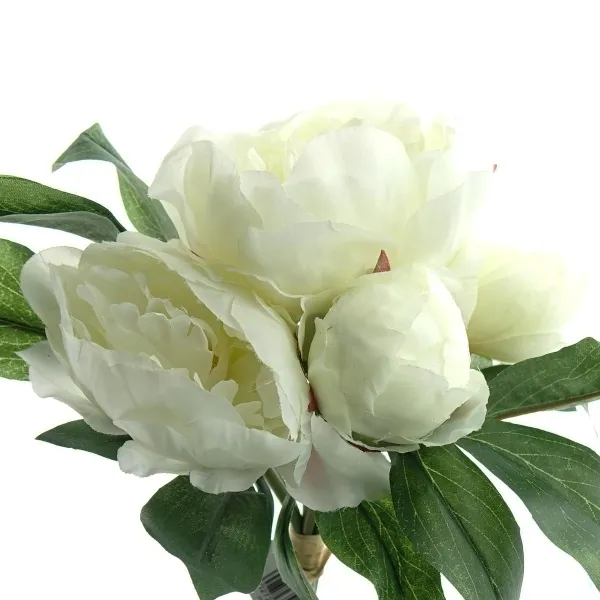 DPI Pfingstrosenstrauß / Päonienbouquet Cremeweiß Ø 25 cm - Kunstblumen