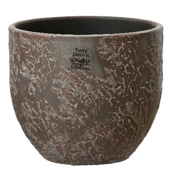 Pflanzen Übertopf Braun mit Glitter Ø 16 cm Höhe 14 cm - Terrakotta