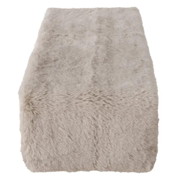 Plüsch-Tischläufer beige Länge 140 cm Breite 33 cm Höhe 3 cm