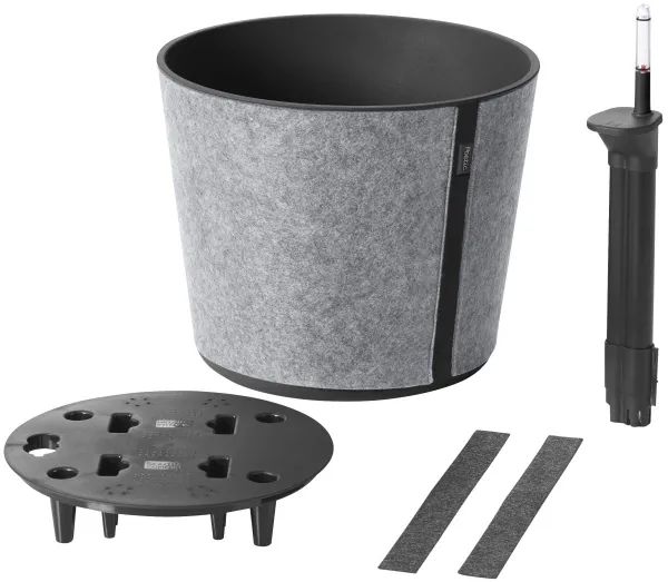 Poétic CASA SLEEVE Blumenkübel Ash grau rund Ø 26,2 cm - Kunststoff & Vlies