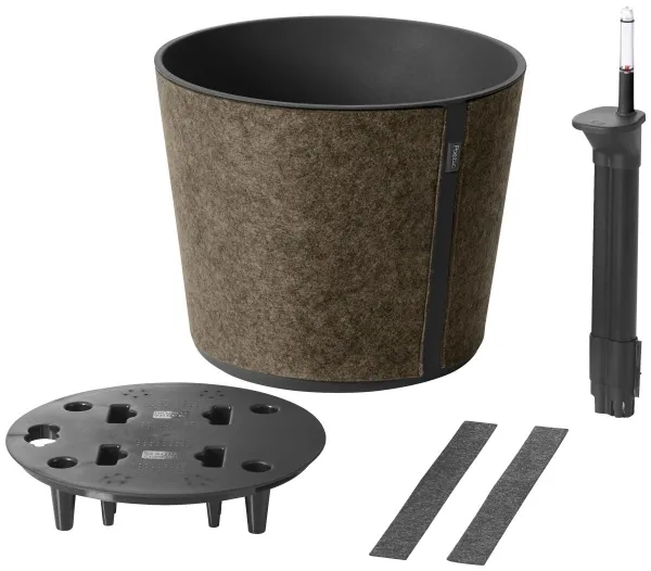 Poétic CASA SLEEVE Blumenkübel Mud braun-grau rund Ø 26,2 cm - Kunststoff & Vlies