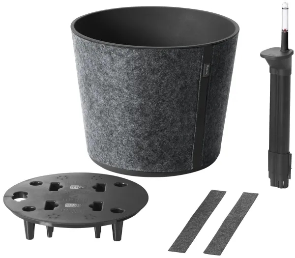 Poétic CASA SLEEVE Blumenkübel Slate anthrazit rund Ø 26,2 cm - Kunststoff & Vlies