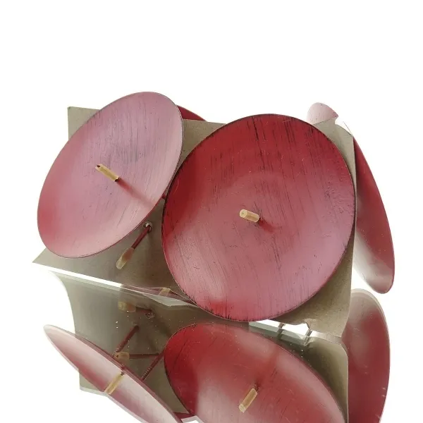 POSIWIO Adventskranz - Kerzenhalter Rot Ø 8 cm im 4er Pack - Metall
