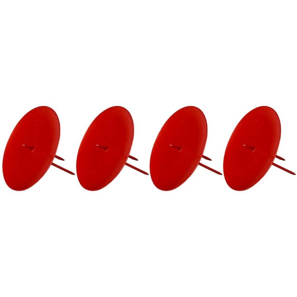 POSIWIO Adventskranz - Kerzenhalter Rot Ø 9 cm im 4er Pack - Metall
