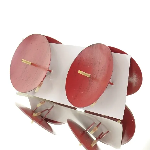POSIWIO Adventskranz - Kerzenhalter Rot Ø 9 cm im 4er Pack - Metall