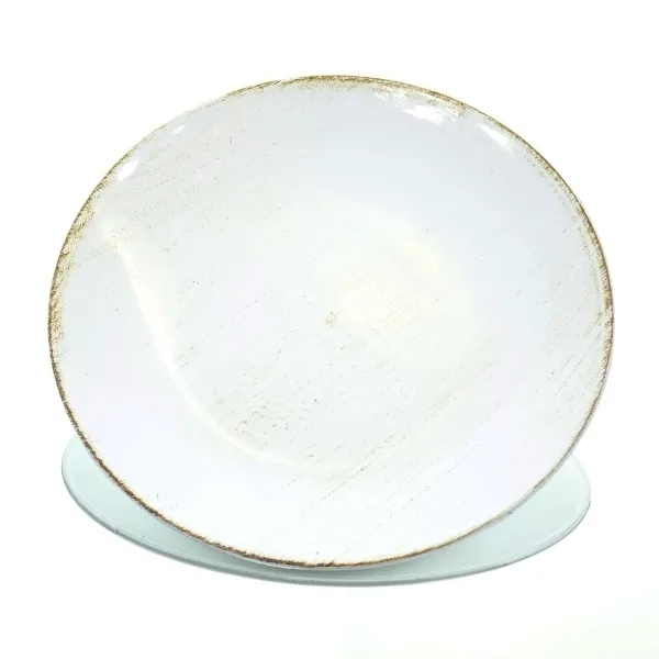POSIWIO Deko - Teller Creme mit Braun rund Ø 22 cm - Kunststoff POSIWIO Deko - Teller Creme mit Braun rund Ø 22 cm - Kunststoff