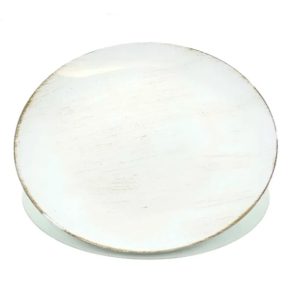 POSIWIO Deko - Teller Creme mit Braun rund Ø 33 cm - Kunststoff