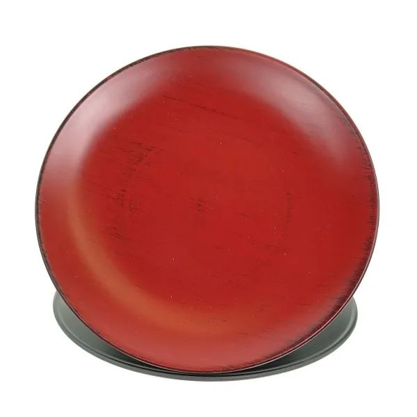 POSIWIO Deko - Teller Rot mit Schwarz rund Ø 22 cm - Kunststoff POSIWIO Deko - Teller Rot mit Schwarz rund Ø 22 cm - Kunststoff