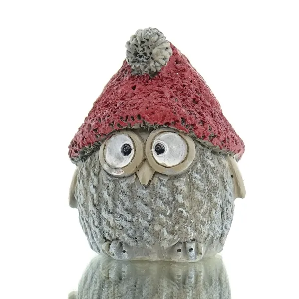 POSIWIO Weihnachtsdeko Eule grau mit roter Mütze 9 cm - Polyresin POSIWIO Weihnachtsdeko Eule grau mit roter Mütze 9 cm - Polyresin