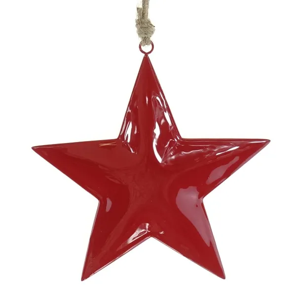POSIWIO Weihnachtsdeko Stern Rot L Ø 20 cm zum Aufhängen - Metall