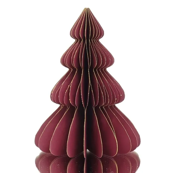 POSIWIO Weihnachtsdeko Tanne Weinrot mit Glitter Ø 10 cm Höhe 15 cm - Papier POSIWIO Weihnachtsdeko Tanne Weinrot mit Glitter Ø 10 cm Höhe 15 cm - Papier