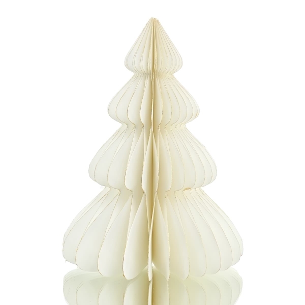 POSIWIO Weihnachtsdeko Tanne Weiß mit Glitter Ø 10 cm Höhe 15 cm - Papier