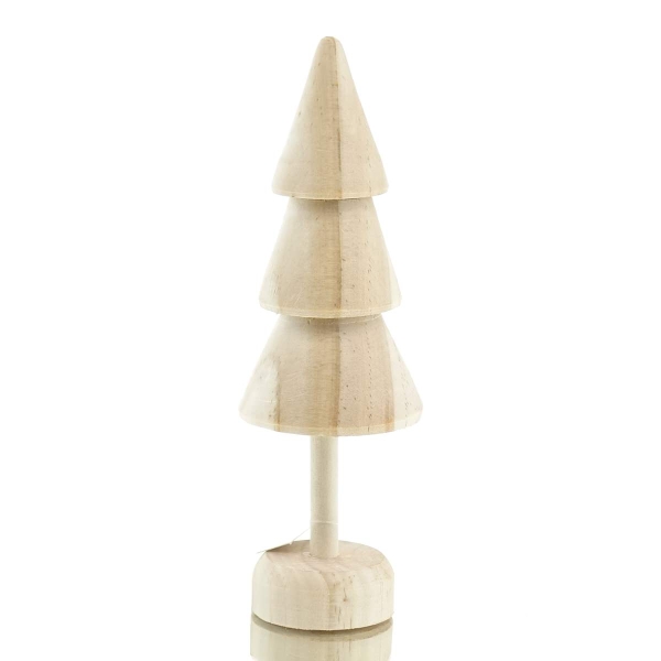 POSIWIO Weihnachtsdeko Tannenbaum gerade Linien Ø 5 cm Höhe 16 cm - Holz