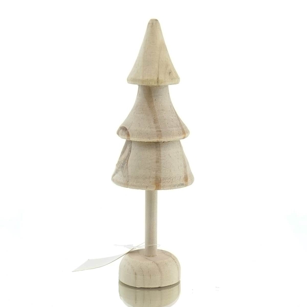 POSIWIO Weihnachtsdeko Tannenbaum geschwungene Linien Ø 5 cm 16 cm - Holz 