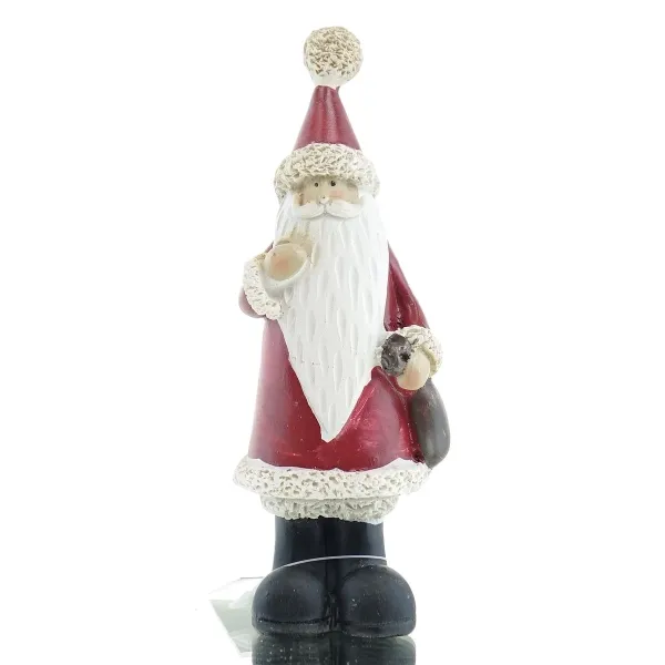 POSIWIO Weihnachtsmann mt rotem Mantel & braunem Sack 14,5 cm - Polyresin POSIWIO Weihnachtsmann mt rotem Mantel & braunem Sack 14,5 cm - Polyresin