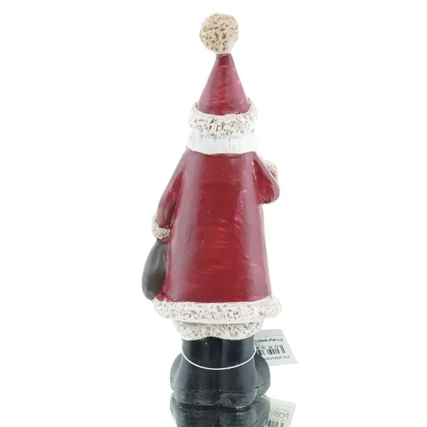 POSIWIO Weihnachtsmann mt rotem Mantel & braunem Sack 14,5 cm - Polyresin