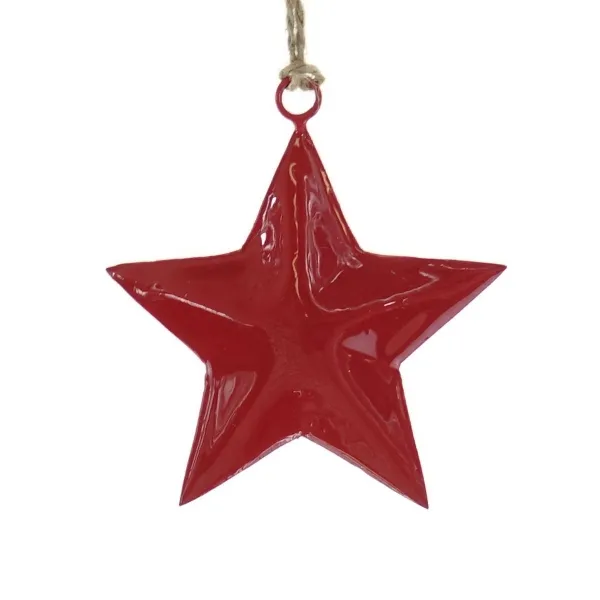 POSIWIO Weihnachtssternanhänger Rot Ø ca. 8,3 cm - Metall POSIWIO Weihnachtssternanhänger Rot Ø ca. 8,3 cm - Metall