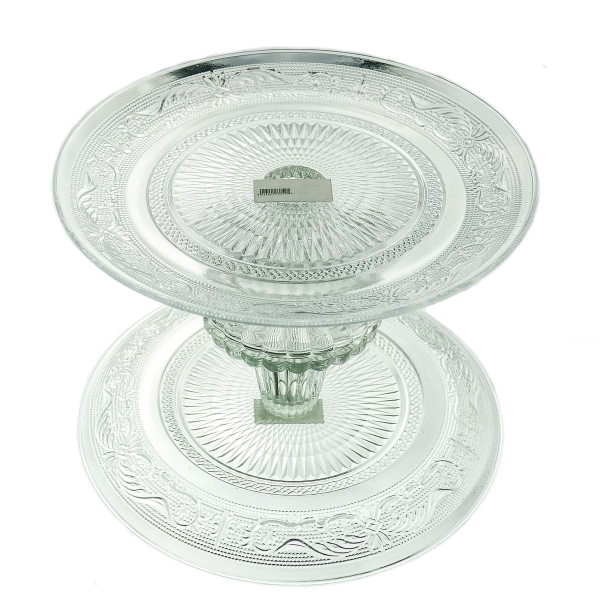 Präsentationsteller mit Verzierung Transparent klar Ø 20 cm - Glas