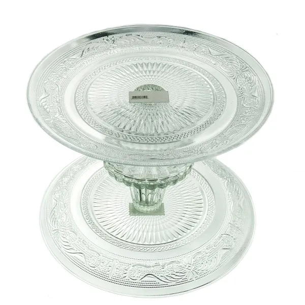 Präsentationsteller mit Verzierung Transparent klar Ø 20 cm - Glas