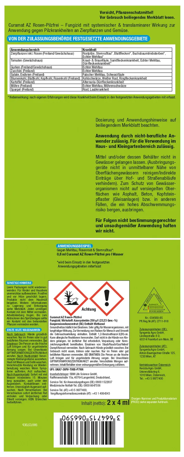 PROTECT GARDEN Curamat AZ Rosen-Pilzfrei - 2 x 4 ml