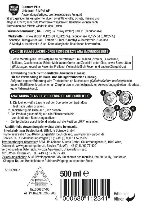 PROTECT GARDEN Curamat Plus Universal-Pilzfrei AF 500 ml anwendungsfertig